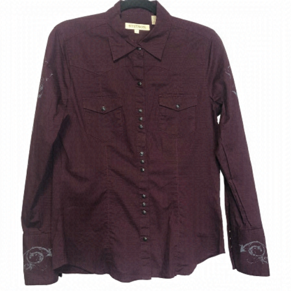 Stetson Long Sleeve Snap Button Shirt, size L